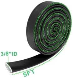 Heat Shield Fire Sleeve Silicone Coated Fiberglass 3/8" ID x 5FT for Automotive Hose Lines Wires& Electrical Wiring (Black)