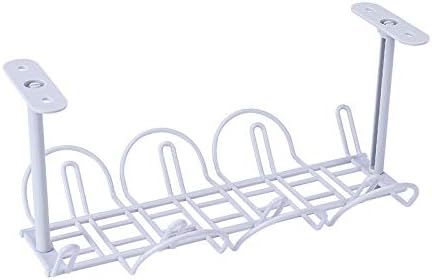 SEIWEI Under Desk Cable Management Tray, No Drill Steel Desk Cable Organizers, Wire Management Tray Cable Management Rack, Desk Cable Tray(Gray)