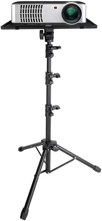 Adjustable Laptop Stand Tripod with Phone Mount, Height 25.6-63 inches, Non-Slip Tray, 33 lb Capacity, Black