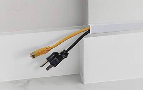 Easylife TV Wire Hider Wall Mounted 10 Feet White Cord Cover Kit for Wall Paintable Cable Raceway Adhesive Wire Concealer Wall Cable Management System