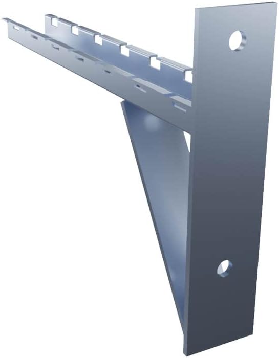 NavePoint Electro Zinc Plated Wire Mesh Cable Tray Bracket, Silver Steel, Triangle, Wall Mount, 300mm, 2 Pack