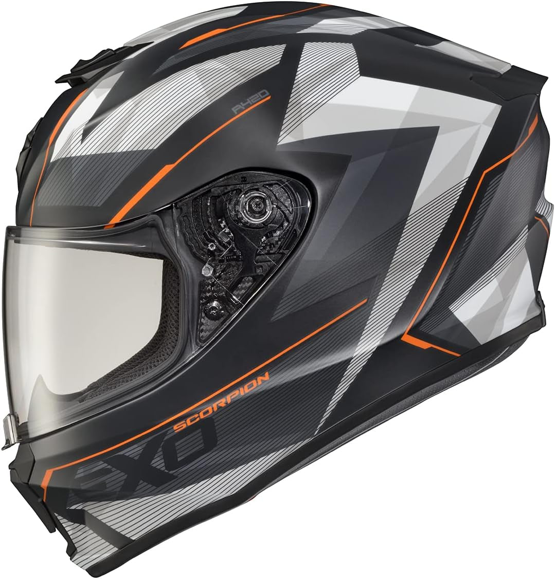 R420 Full Face Polycarbonate Street Motorcycle Helmet Comm Ready Speaker Pockets DOT Snell Approved Adult