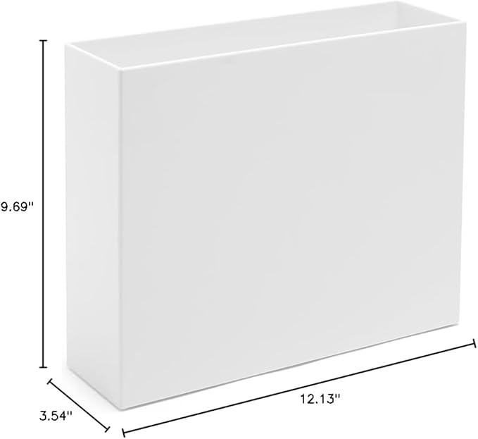Poppin Hanging File Organizer - File Folder Organizer for Hanging Files, Open Top Design for Easy Access, Lacquer-Like Finish, Stylish Design, Ideal File Organizer for Desk (White)