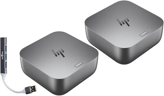 HP 180W G6 Thunderbolt 4 Ultra Dock Port Replicator Bundle w/DKZ Hub 9X481UT#ABA (Universal Thunderbolt/USB-C Docking Station, Data Transfers to Any Brand Laptop, Single Cable for Charging) 2 Pack