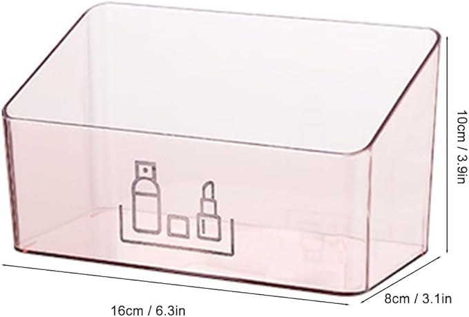 Pink Plastic Cosmetic Organizer Multiple Functions Desk Storage Box Bathroom Desktop Makeup Jewelry Organizer Supplies