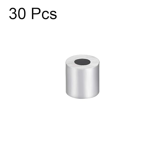 uxcell Aluminum Wire Rope Stop Sleeve Round Cable Ferrule Loop for 3/32" Wire Rope Pack of 30