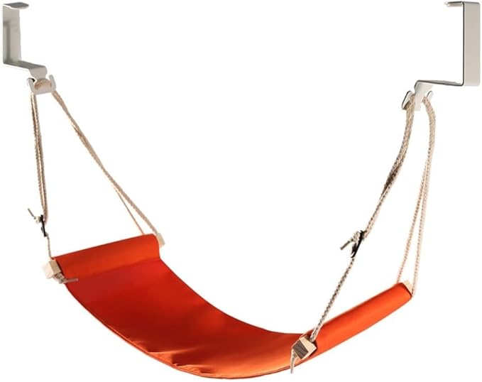 Foldable Footrest for Desk - Adjustable Under Desk Hammock with Breathable Fabric for Office Chair & Airplane Travel