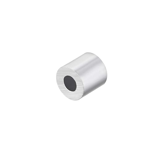 uxcell Aluminum Wire Rope Stop Sleeve Round Cable Ferrule Loop for 3/32" Wire Rope Pack of 30