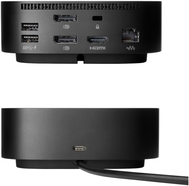 HP HSN-IX02 Docking Station for Laptop Dual Monitor and Charging Bundle-HP USB-C G5 Dock 5TW10UT#ABA with 120W AC Adapter, HDMI Cable, USB-C Cable, Fiber Cloth, Cable Ties