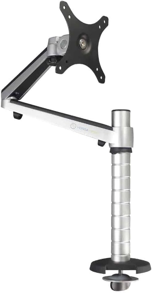VERSADESK OmniView Single Monitor Stand - Height Adjustable Arm for 13” to 27" Flat or Curved Screens - 360° Rotation & VESA Compatible - Sturdy Desk Mount Holds up to 15 lbs | Black