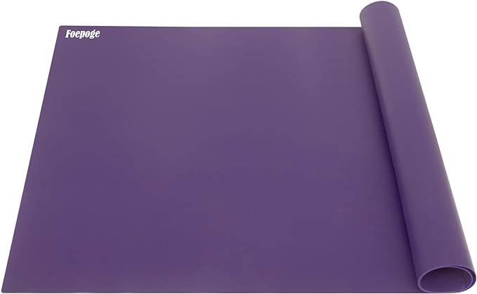 36.2" x 24" Extra Large Silicone Mat for Epoxy Resin, Nonstick Silicon Mats for Crafts Jewelry Casting, Non-Slip Kitchen Table Placemats for Countertop Protector Heat Resistant by Foepoge, Purple