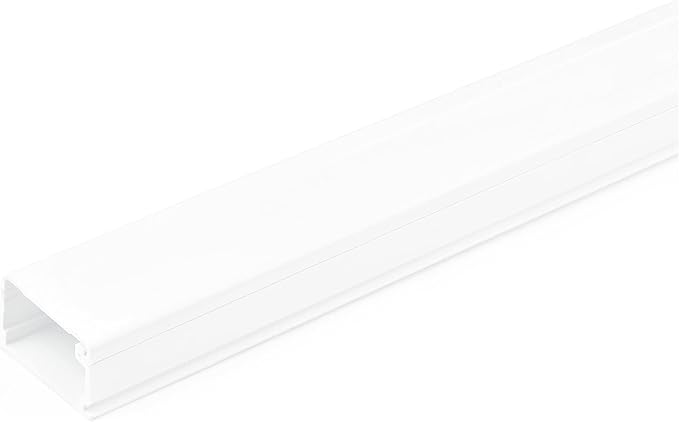 StarTech.com Solid Cable Management Raceway with Adhesive Tape & Cover, 1-1/8"(32mm) W x 3/4"(20mm) H - 6ft(1.8m) Length, PVC Network/Power Cord Hider Kit - Wall Wire Duct System, UL Listed, TAA