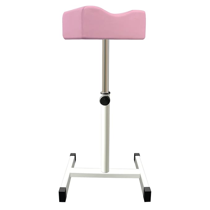 CHAOEEMY Pedicure Foot Rest,Adjustable Height Pedicure Stool,Pedicure Stand for Home Salon,Tattoo,Nail Tech(Pink)