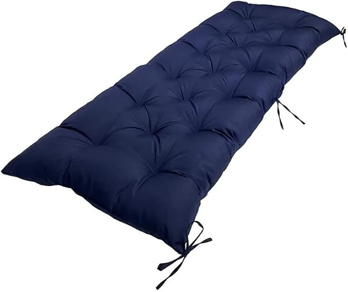 Outdoor Chair Cushions, Waterproof Tufted Bench Cushion for Outdoor Furniture, Garden Recliner Seat Cushions Waterproof Sofa Pads 40" x 20", Navy Blue, 1 Pack