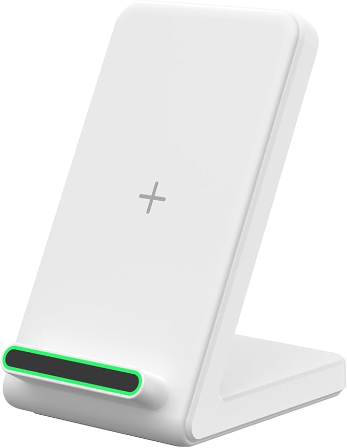 Wireless Charger Stand for Samsung, Fast Wireless Charging Stand for Apple iPhone, for Samsung Galaxy S22/S21/S20, for Google Pixel, for LG and All Qi-Enabled Devices (White)