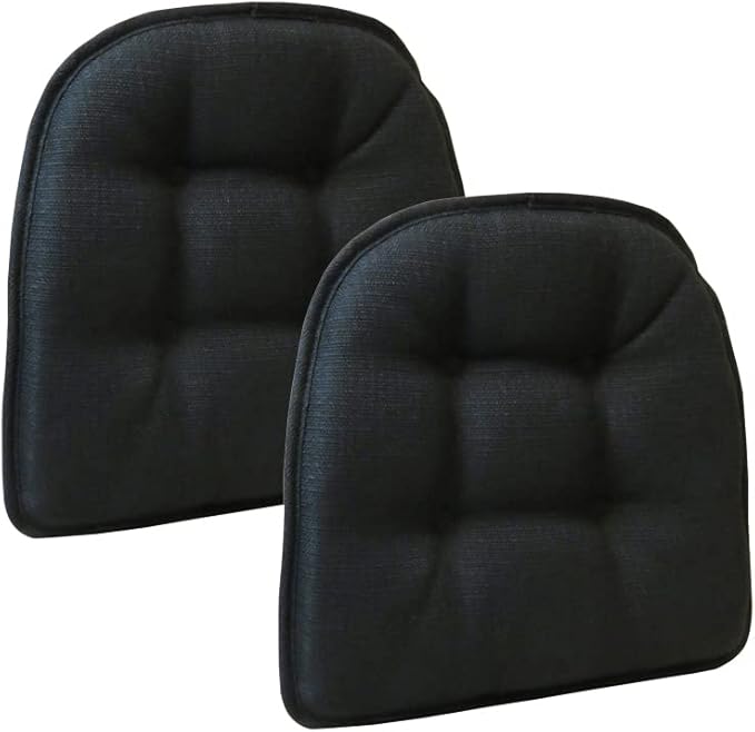 Non-Slip Chair Cushions, Assembled in USA, U-Shaped Skid-Proof Seat Pads for Dining Room, Kitchen, Office, 15"x16"