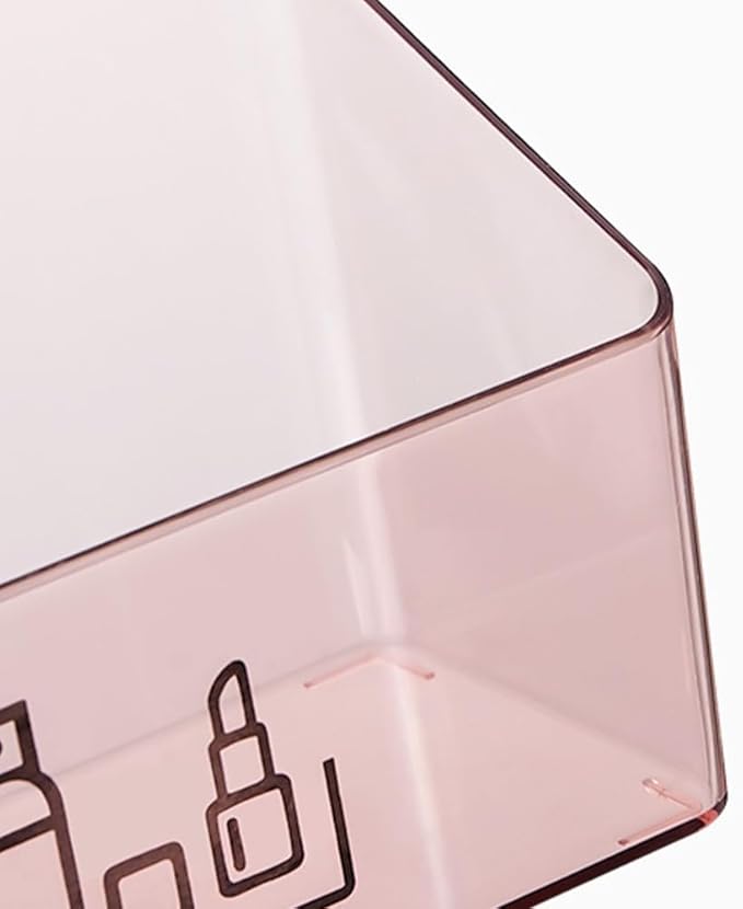 Pink Plastic Cosmetic Organizer Multiple Functions Desk Storage Box Bathroom Desktop Makeup Jewelry Organizer Supplies