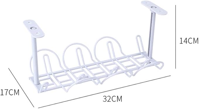 SEIWEI Under Desk Cable Management Tray, No Drill Steel Desk Cable Organizers, Wire Management Tray Cable Management Rack, Desk Cable Tray(Gray)