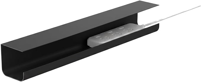 Under Desk Cable Management Tray, No-Drill Mount Cord Organizer for Power Strips and Wires, 15.7 x 3.9 x 3.5 Inches (1 PC)