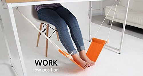 Home-organizer Tech Portable Adjustable Foot Hammock for Corner Desk Office Foot Rest Mini Under Desk Foot Rest Hammock for Home, Office, Airplane, Travel, Study and Relaxing (Fruit Green)