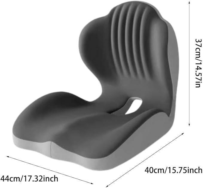Sakerplus Seat Cushion Chair Cushions Ergonomic Memory Foam Seat Cushion, L-Shaped Office Chair Cushion & Car Seat Cushion for Long Sitting, Lower Back Support Pillow for Office, Home, Driving (black)