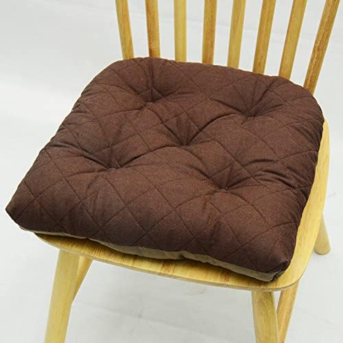 Chair Cushion Memory Foam Pads Tufted Slip Non Skid Rubber Back Seat Cover, 1Pack,Brown A
