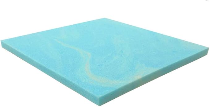 Foamma 2" x 18" x 18" Cooling Gel-Infused Memory Foam Cushion, Square Seat Replacement Padding, Chair Foam for Dining Chairs and Wheelchair Cushion Replacement