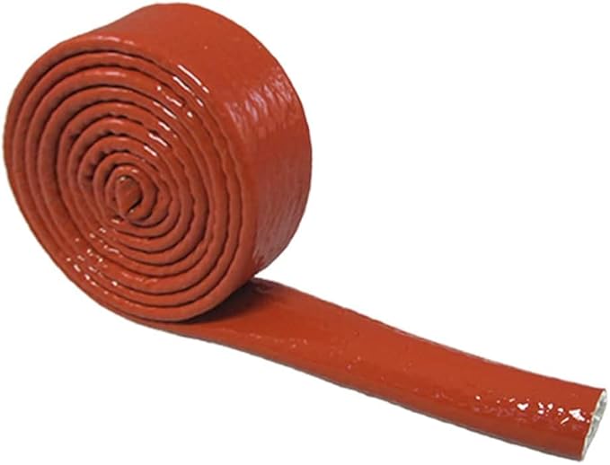 Heat Shield Fire Sleeve Silicone Coated Fiberglass 3/4" ID x 5FT for Automotive Hose Lines Wires& Electrical Wiring (Red)