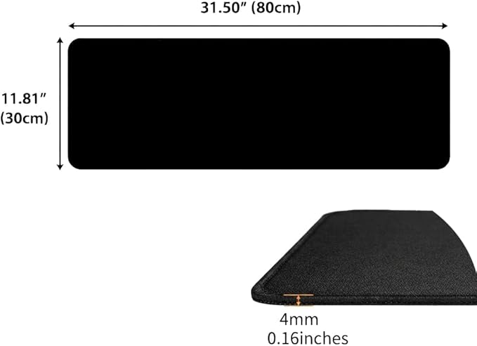 Mouse Pad | Premium PU Leather Surface with Stitched Edges | Anti-Slip Rubber Base, Easy to Clean | for Home Office, Computer Work, Writing & Daily Use (1, 31.50" L x 11.81" W(80cmL x 30cmW))