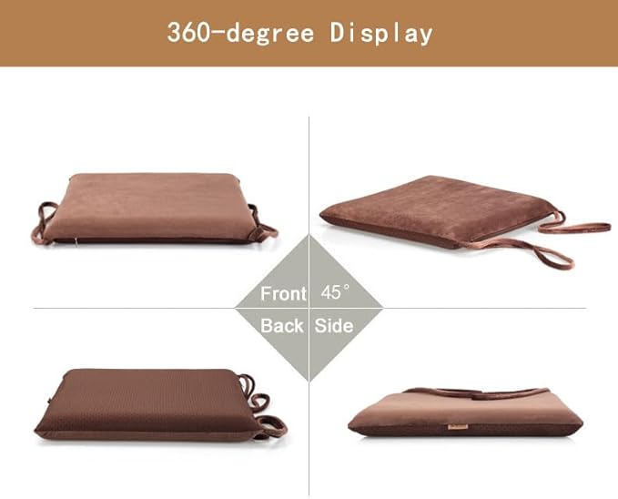 Augld Square Chair Seat Cushion Memory Foam Chair Cushion for Kitchen, Dining,Office or Car 16x16 in Coffee