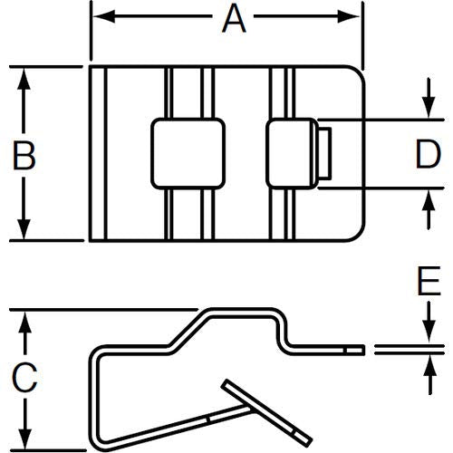 Panduit MCMS25-P-C Metal Clip-On Mount, Zinc Plated Steel, Clip-On Mounting Method, 0.24" Max Panel Thickness, 0.46" Height (Pack of 100)