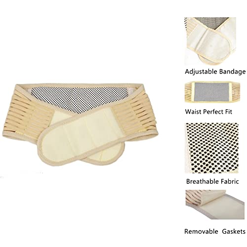Men Women Back Brace Breathable Waist Lumbar Lower Back Support Belt Waist Compression with Adjustable Strap for Sciatica,Herniated Disc, Scoliosis Back Pain Relief, Heavy lifting Removable Lumbar Pad (B-Khaki for Waist girth 28.8-34 inches)