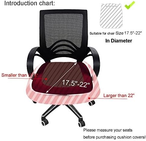 Smiry Stretch Jacquard Office Computer Chair Seat Covers, Removable Washable Anti-dust Desk Chair Seat Cushion Protectors - Camel