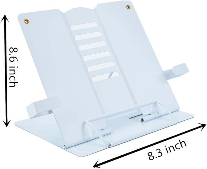 Citmage Desk Book Stand Document Holder Heavy Duty Metal Reading Stand for Book Magazine Menu Speech with 6 Adjustable Positions (Upgrade Edition White)