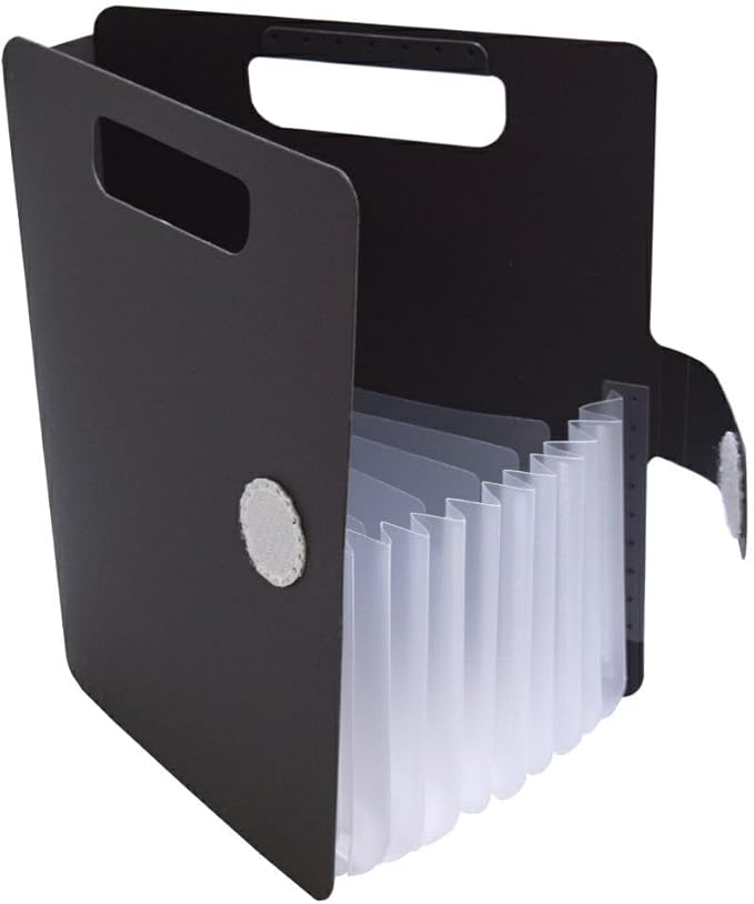 Sakura Komagoma File organaizer Expanding File Portable Document Paper Bill Receipt Organizer Home College School Office Supplies Letter Size Dark Gray Color