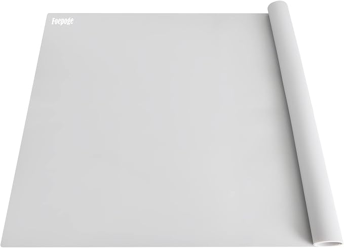 36.2" x 24" Extra Large Silicone Mat for Epoxy Resin, Nonstick Silicon Mats for Crafts Jewelry Casting, Non-Slip Kitchen Table Placemats for Countertop Protector Heat Resistant by Foepoge, Grey