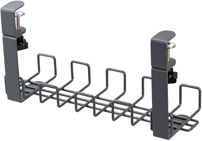 Plus Garage 434664 Cable Tray, Width 15.7 inches (39.7 cm), Wire Cable Tray, No Drilling Required, Cable Wiring Organizer, Cable Storage, Charcoal Gray