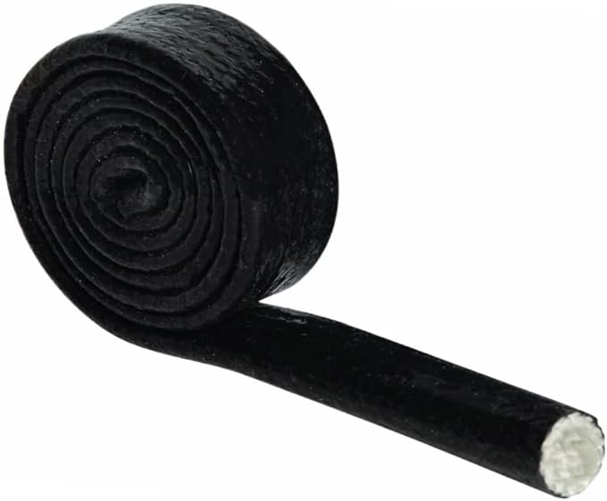 3/4"(19.05mm) ID Fire Sleeve Heat Sleeve Heat Shielded Fire Thermo Armor Silicone Coated Fiberglass for Automotive Hose Lines & Electrical Wiring,5 feet (Black)