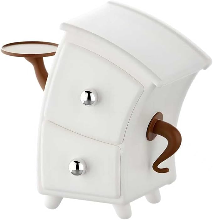 Desk Organizer with Drawer white Desktop Stand for Small Accessories Plant Stand Makeup Holder Home decor Tabletop