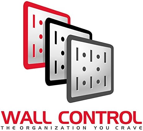 Wall Control Office Organizer Unit Wall Mounted Office Desk Storage and Organization Kit Metallic Slotted Wallboards and Black Accessories