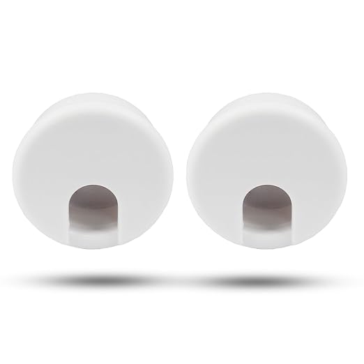2pcs 1-3/4 Inch Desk Grommet, Plastic Desk Hole Cover, White Cable Hole Cover, Desk Hole Grommet for Wire Cord Organizing Office Computer Desk