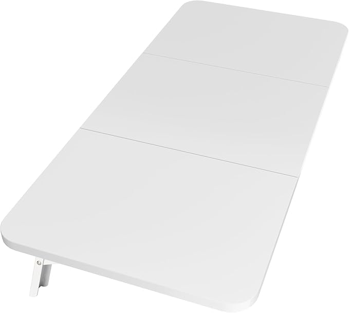 Neoaider Wall Mounted Folding Desk 35.4” x 15.7”, Drop Down Table with Metal Collapsible Brackets, Folding Wall Table for Small Spaces, Home, Office, Kitchen, Laundry Room-White