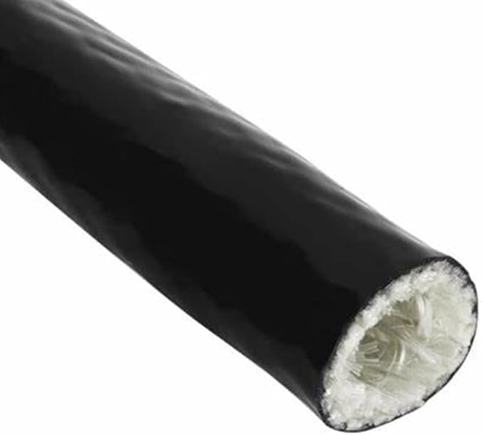 3/4"(19.05mm) ID Fire Sleeve Heat Sleeve Heat Shielded Fire Thermo Armor Silicone Coated Fiberglass for Automotive Hose Lines & Electrical Wiring,5 feet (Black)