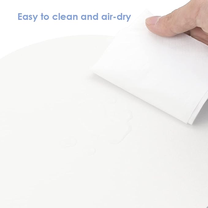 ProElife Round Mouse Pad Waterproof PU Leather Mouse Pad Cute Circular Mousepad 8.66-Inch Anti-Slip Mouse Mat Stitched Edges for Home Office Wireless Bluetooth/Wired Mouse Desk Accessories (White)