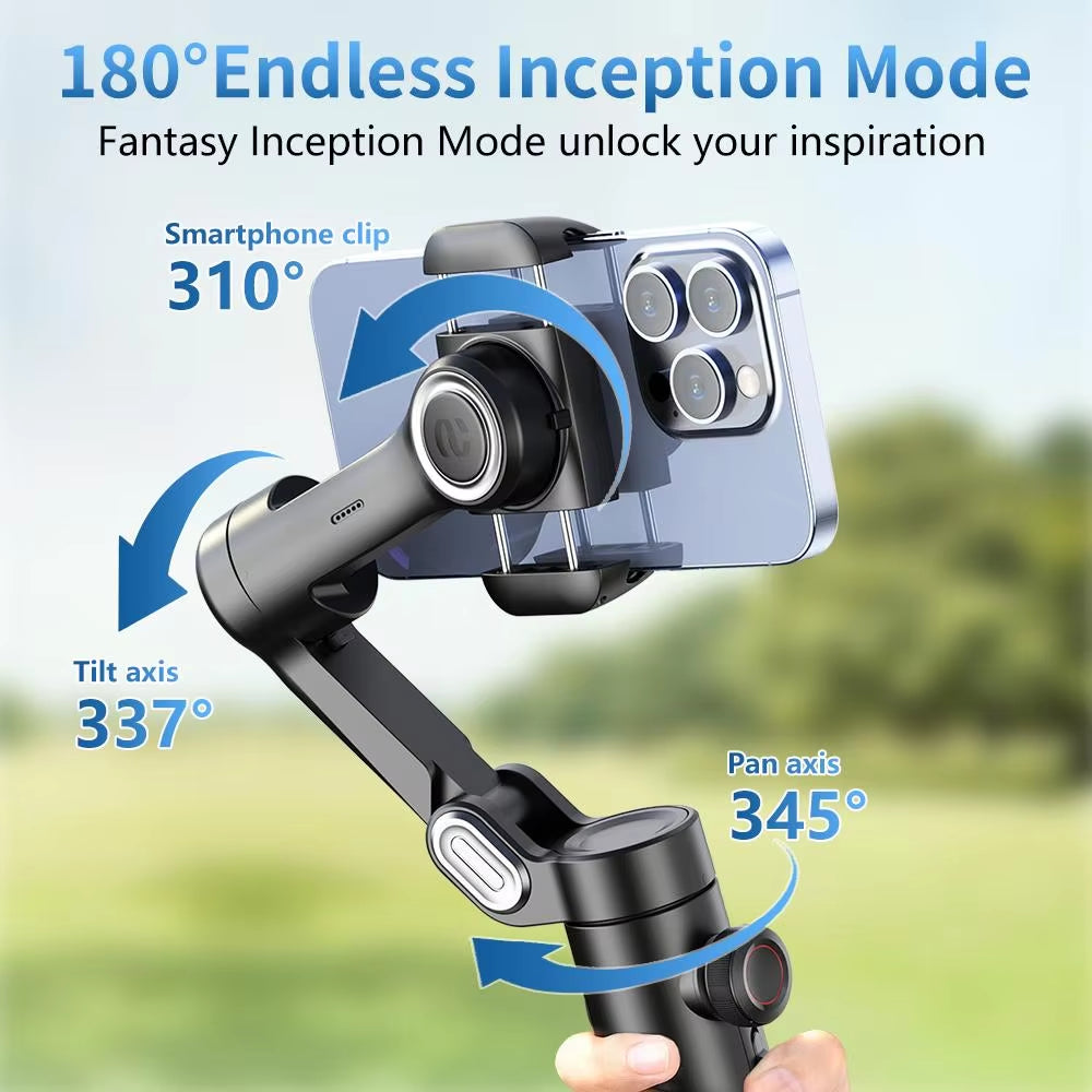 3-Axis Handheld Gimbal Stabilizer for Smartphone with Fill Light for Iphone Android Face Tracking Vlog Smart XE