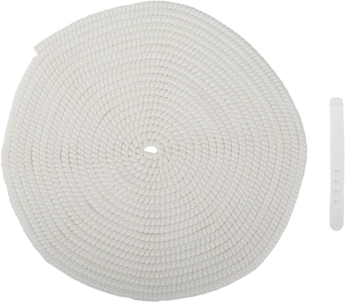 4.8M(15.75FT) Spiral Cable Protector, Multicolor Suitable for Most Phone/Pad/Laptop USB Wire Cord Savers Protection Cover Anti-Break Wrap Charger Data Line Cables Sleeves, Laser White