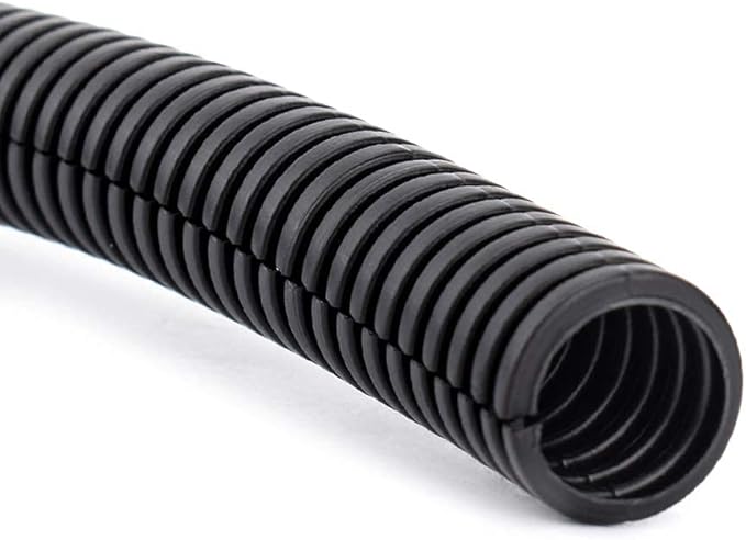 ZhiYo 50 FT 1/4” Wire Loom Split Tubing Auto Wire Conduit Flexible Cover | High Temperature Heat Resistant -40F to 257F | Plastic Cover for Electrical Wires & Cables