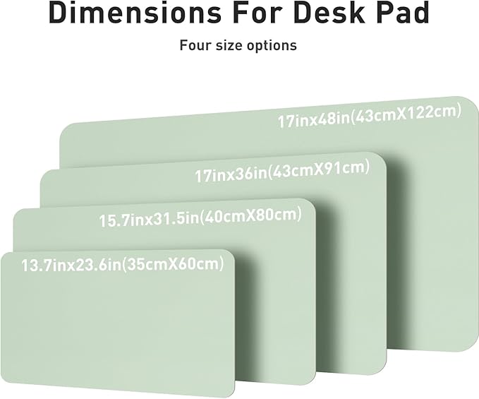 Aothia Large PU Leather Desk Pad Protector - Non-Slip Mouse Pad & Writing Mat for Office/Home, Waterproof, Easy to Clean (48" x 17",Aqua)