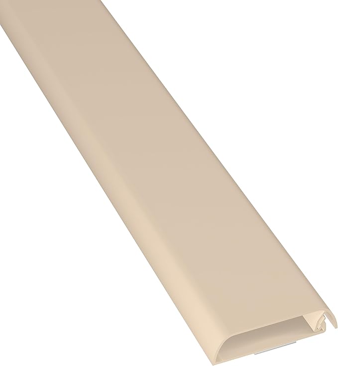 D-Line TV Wall Mount Cord Hider, Hide Mounted TV Cables, Wire Covers, Self Adhesive Cover for Cords, Paintable, Low Profile, Seamless Cable Raceway - 2.36in W x 0.59in H x 15.7in L - Beige