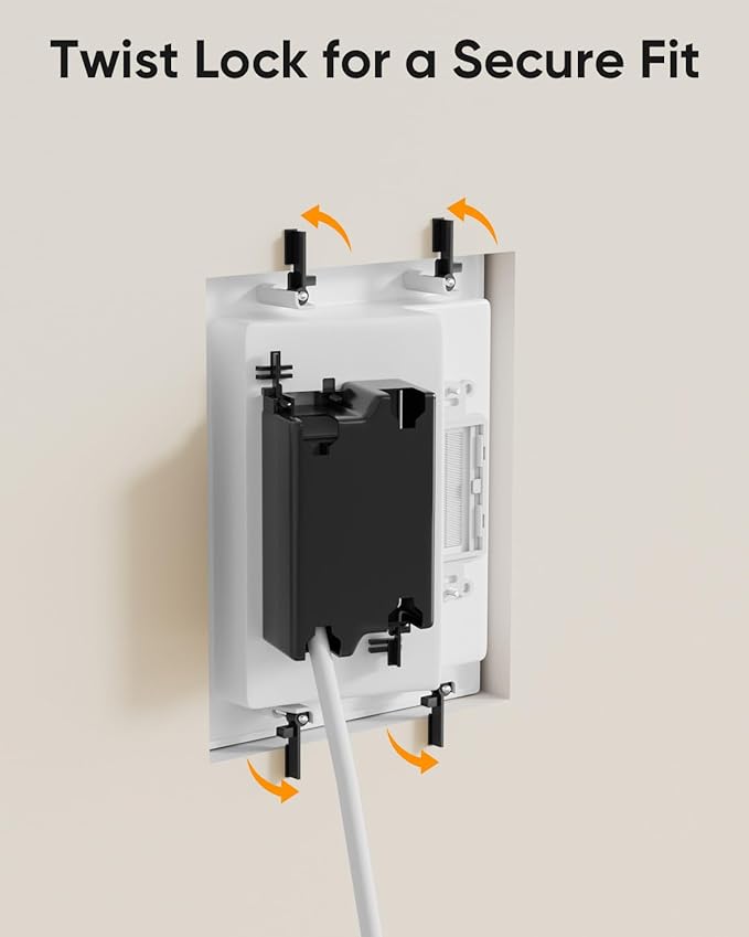 FORGING MOUNT in-Wall Cable Management Kit or Power & Low Voltage Cords, Cord Hider for Wall Mount TV with AC Outlets, Includes 6ft Extension Cord, Drywall Hole Saw Attachment,Drill Templates